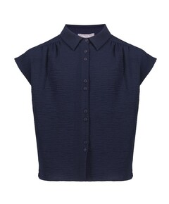 Meisjes blouse korte mouw blauw