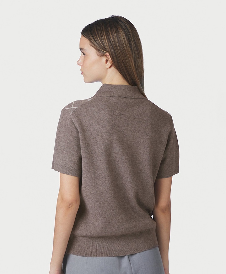 Dames polo beige