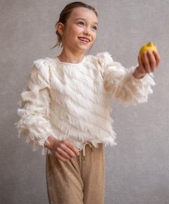 Meisjes blouse lange mouw ecru