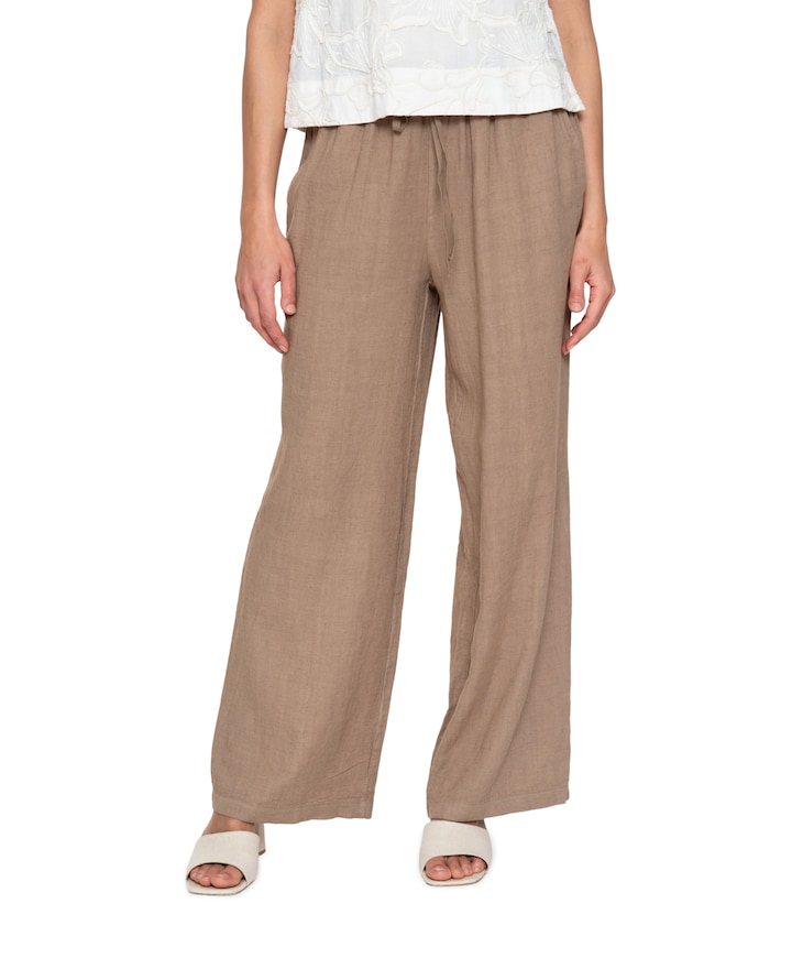 Linen dames broek beige