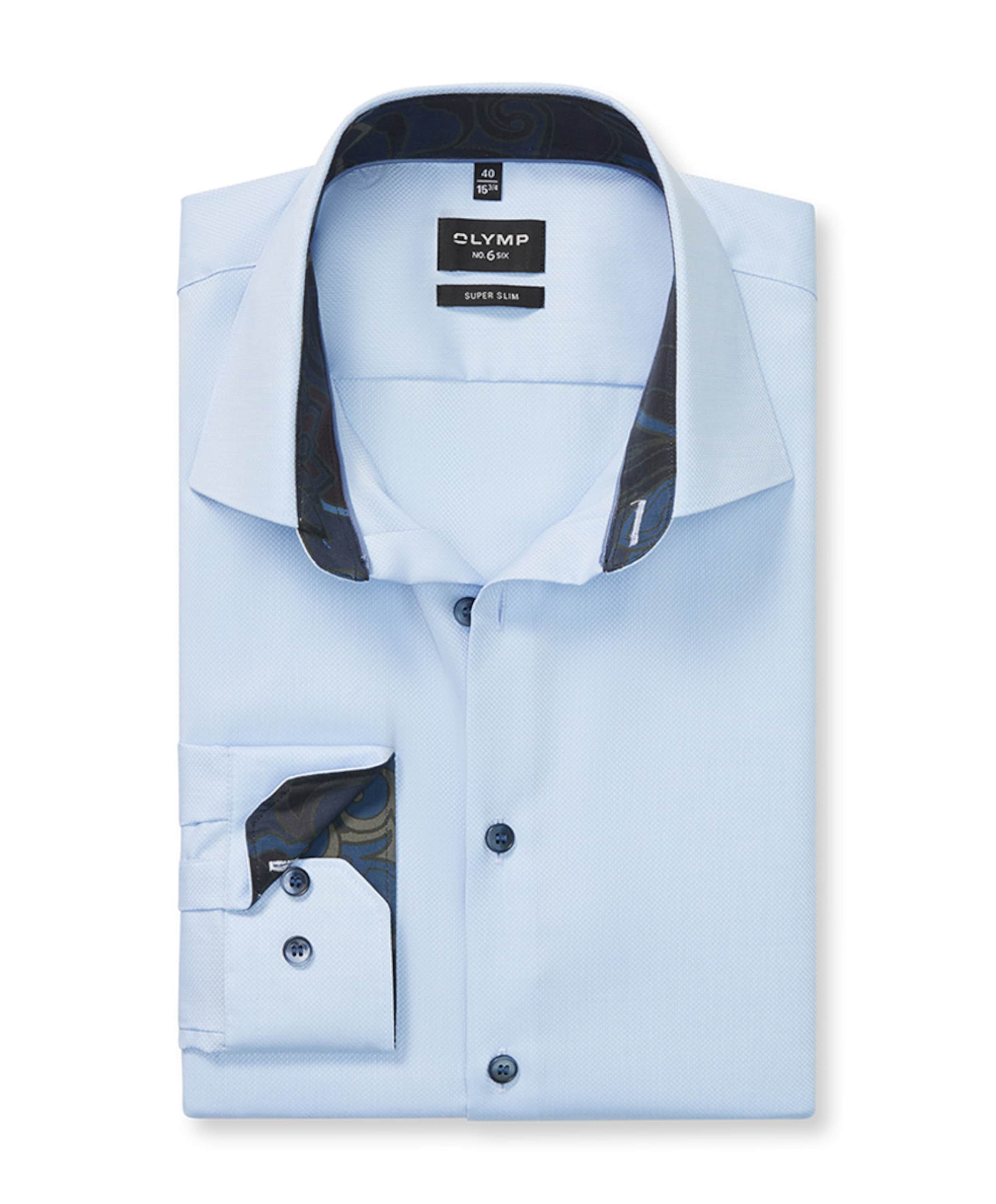 Heren overhemd lange mouw blauw