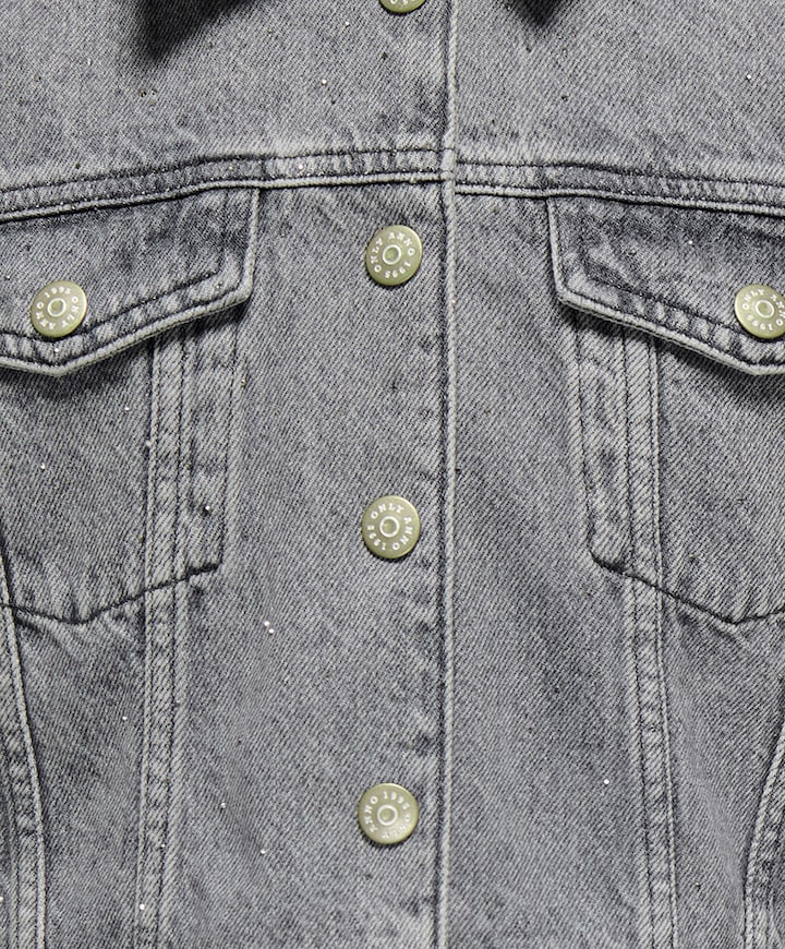 Meisjes spijkerjas grijs