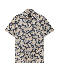 Heren overhemd korte mouw blauw