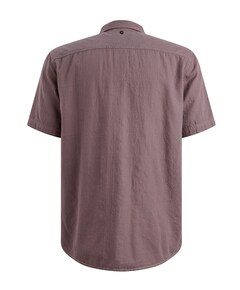 Heren overhemd korte mouw paars