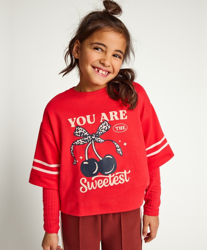 Meisjes longsleeve rood