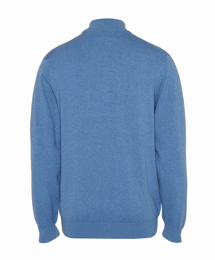 Heren trui met rits blauw