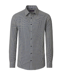 Heren overhemd lange mouw blauw