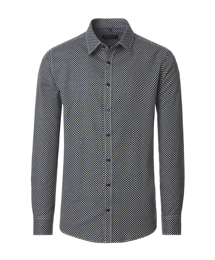 Heren overhemd lange mouw blauw