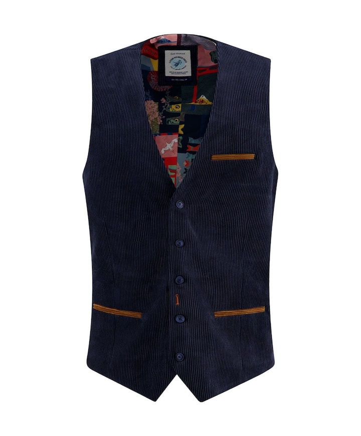Heren gilet blauw