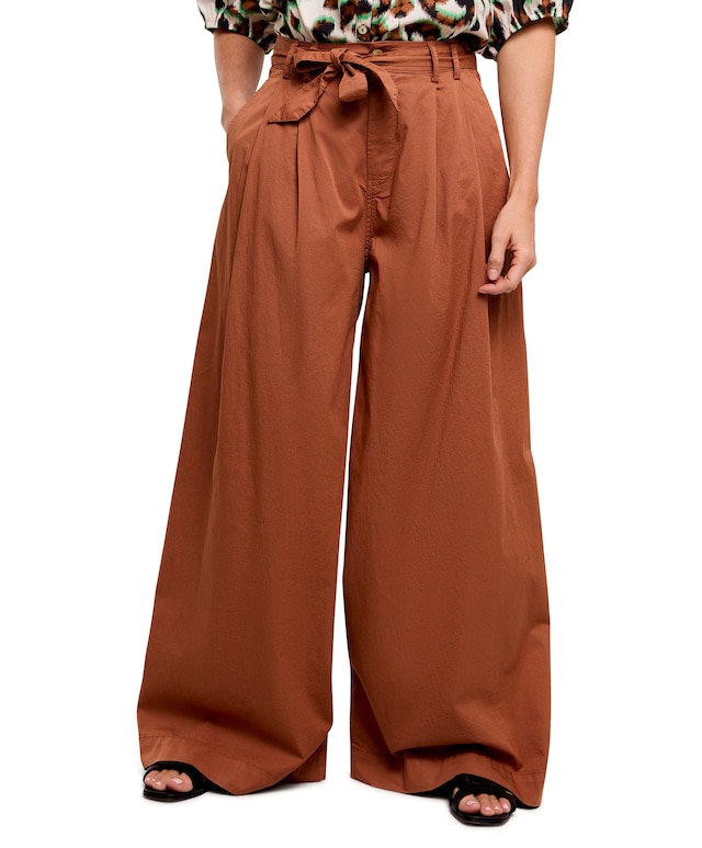 Wideleg pants light weight twill bruin