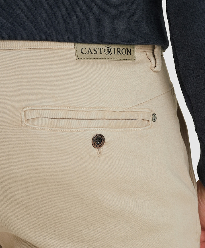 CHINO SLUB STRETCH heren broek beige