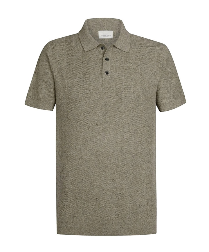 Heren polo beige