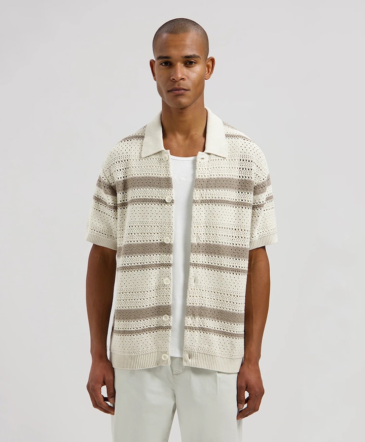 Heren polo korte mouw zilver