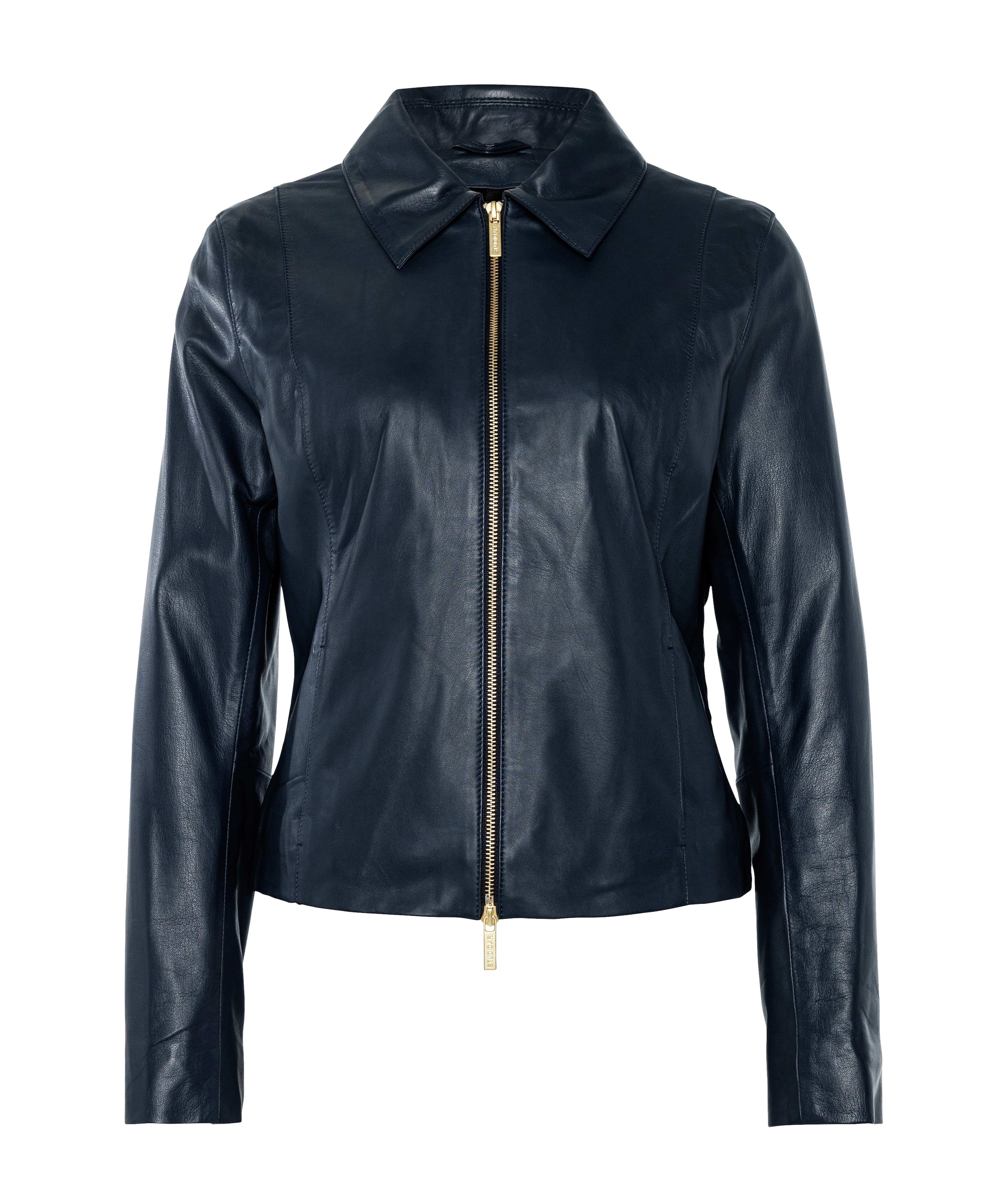 Dames leren jas blauw