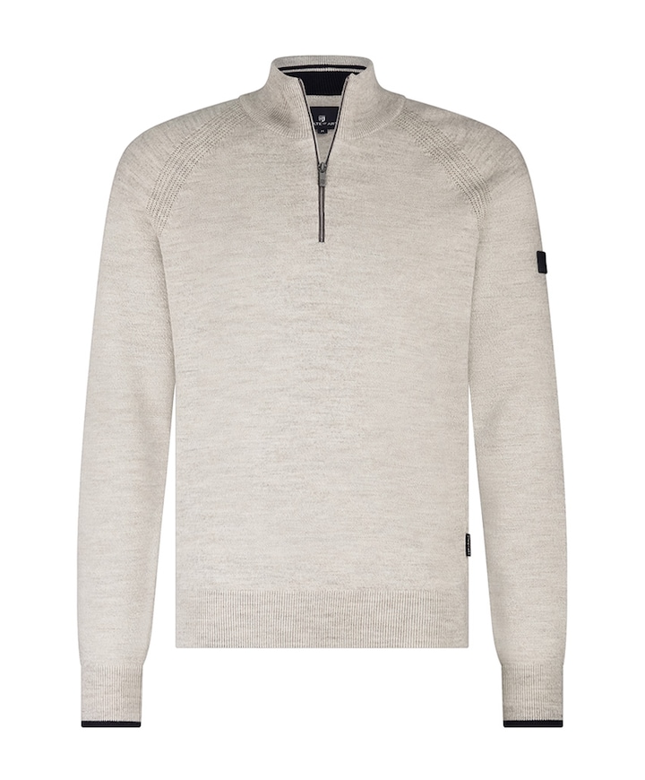Trui met rits beige