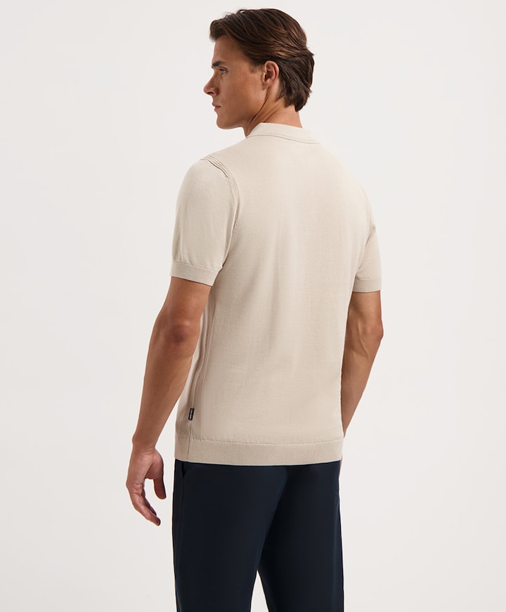 Heren polo beige