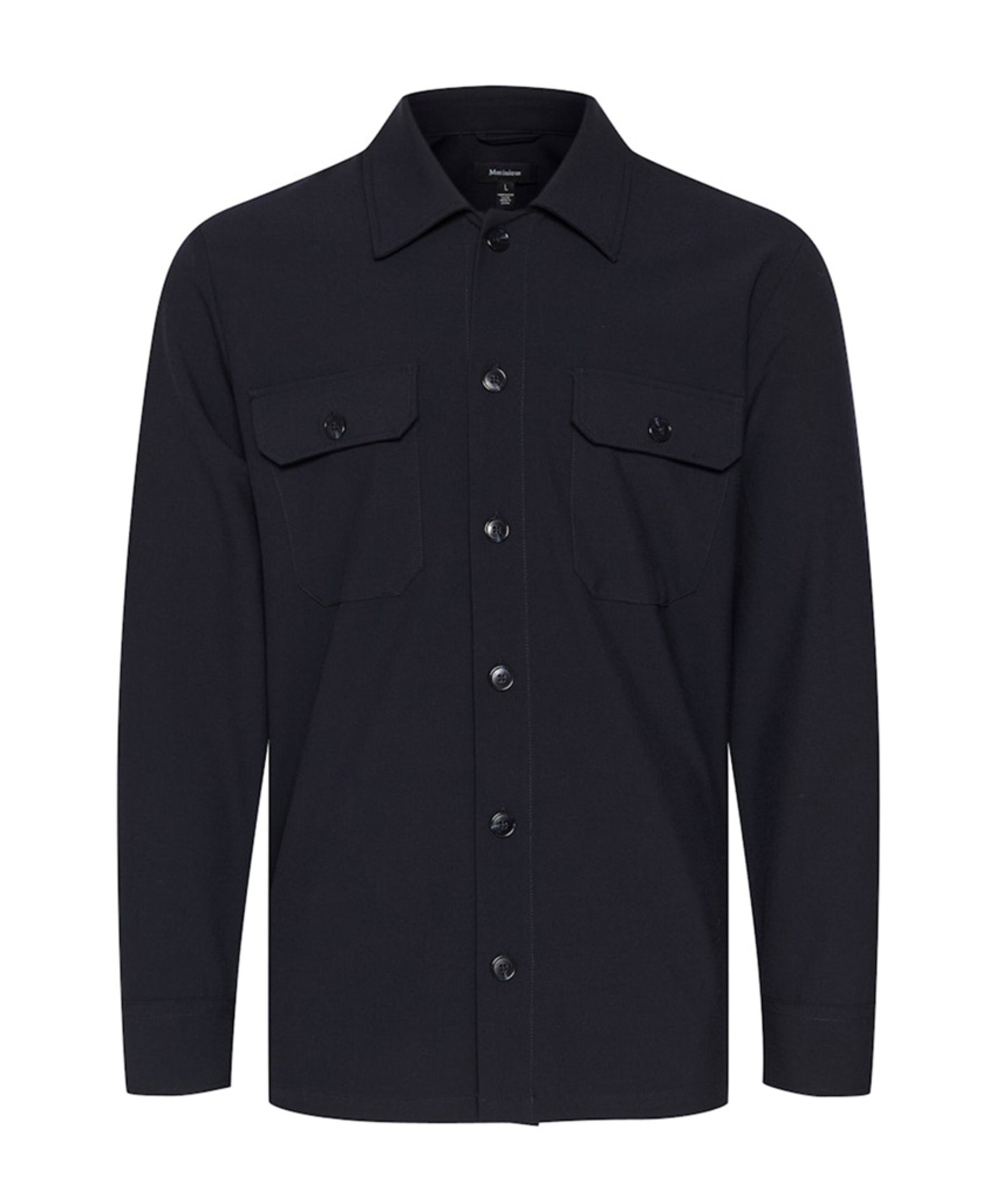 Heren overhemd lange mouw blauw