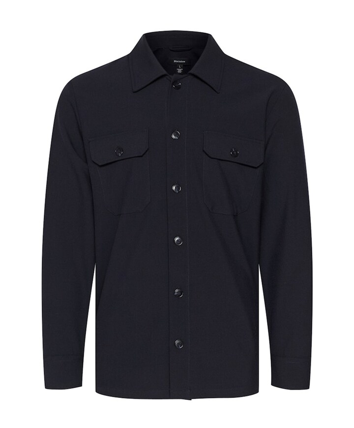 Heren overhemd lange mouw blauw