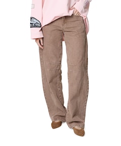 Drew Barrel Panel Tall Camel dames jeans beige