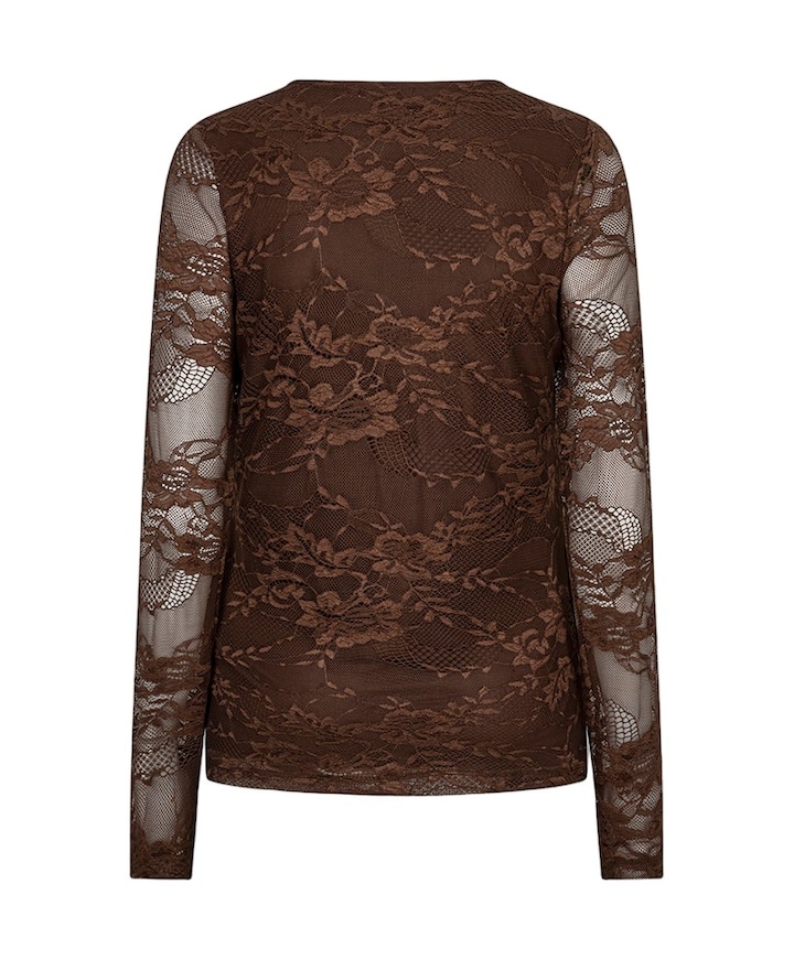 Dames longsleeve bruin
