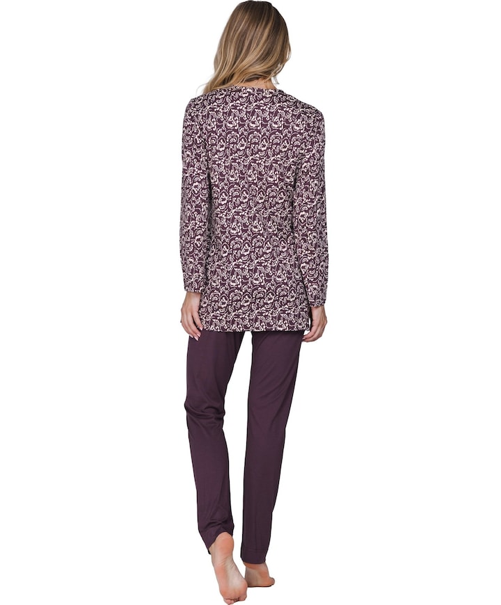 Dames pyjamaset bordeaux