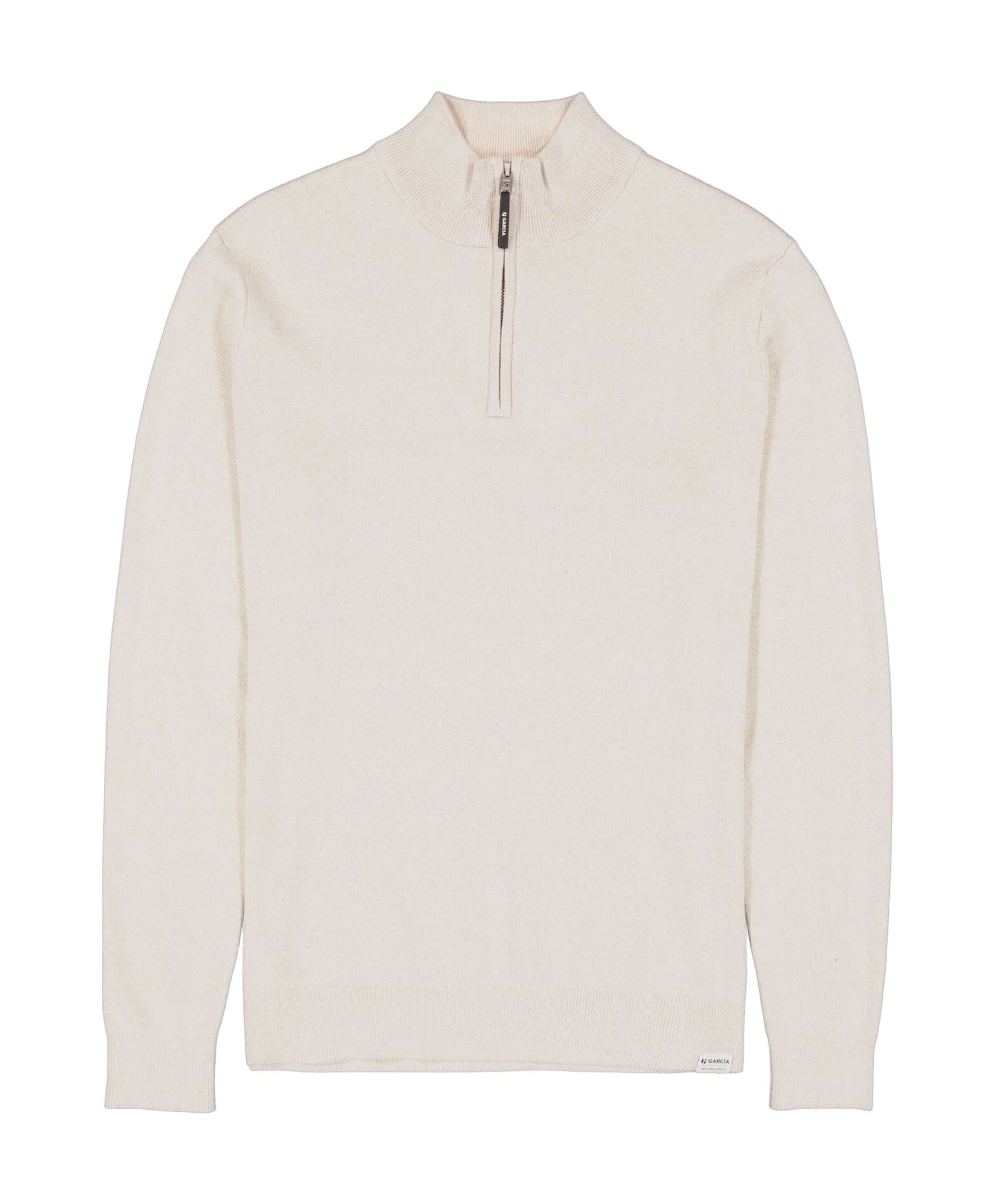 Heren trui met rits beige