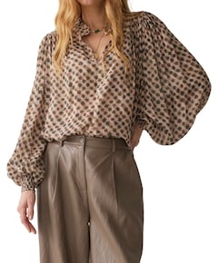 Balloon trouser Soft faux leather dames broek beige
