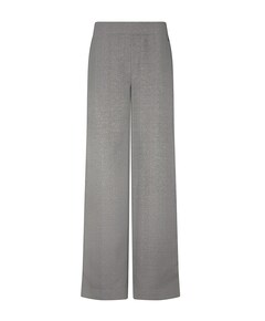 Wide-Leg Fancy Herringbone broek grijs