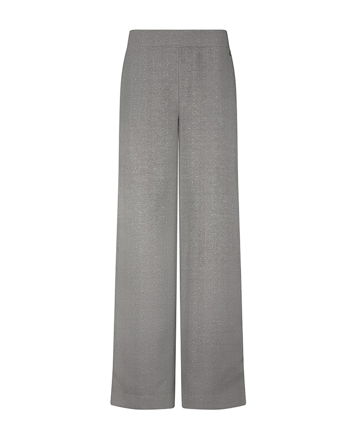 Wide-Leg Fancy Herringbone broek grijs