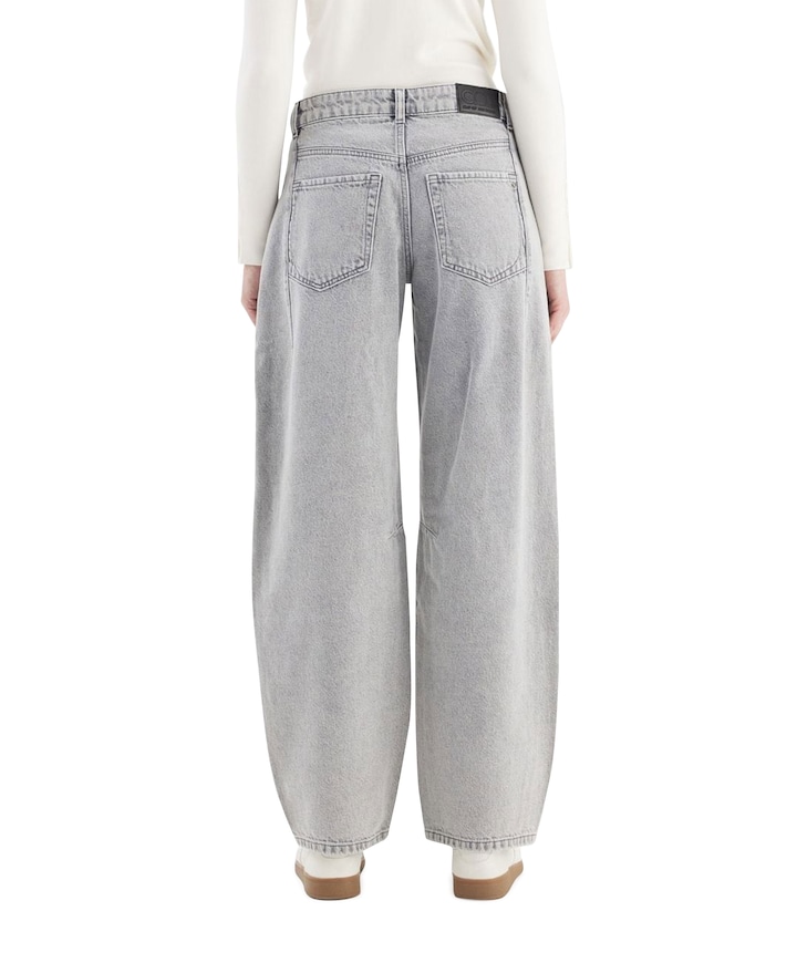 mid waist balloon dames jeans grijs