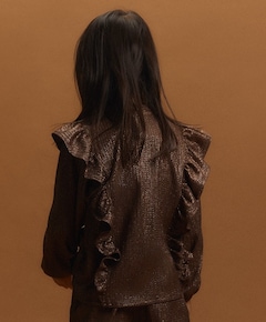 Meisjes blouse lange mouw bruin