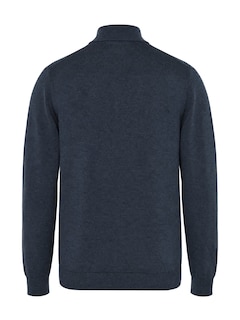 Heren trui met rits blauw