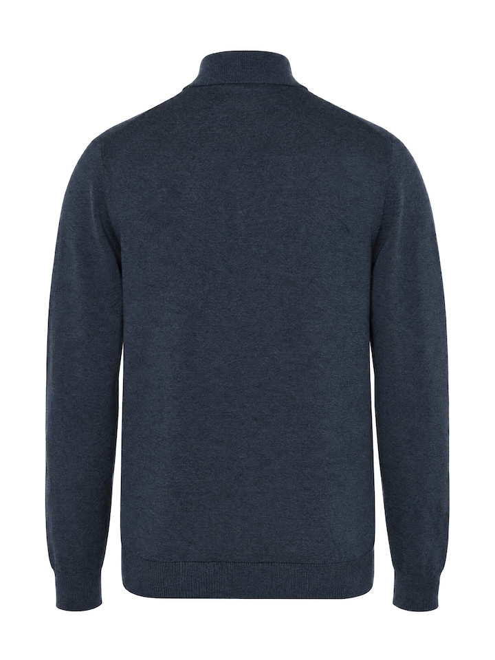 Heren trui met rits blauw