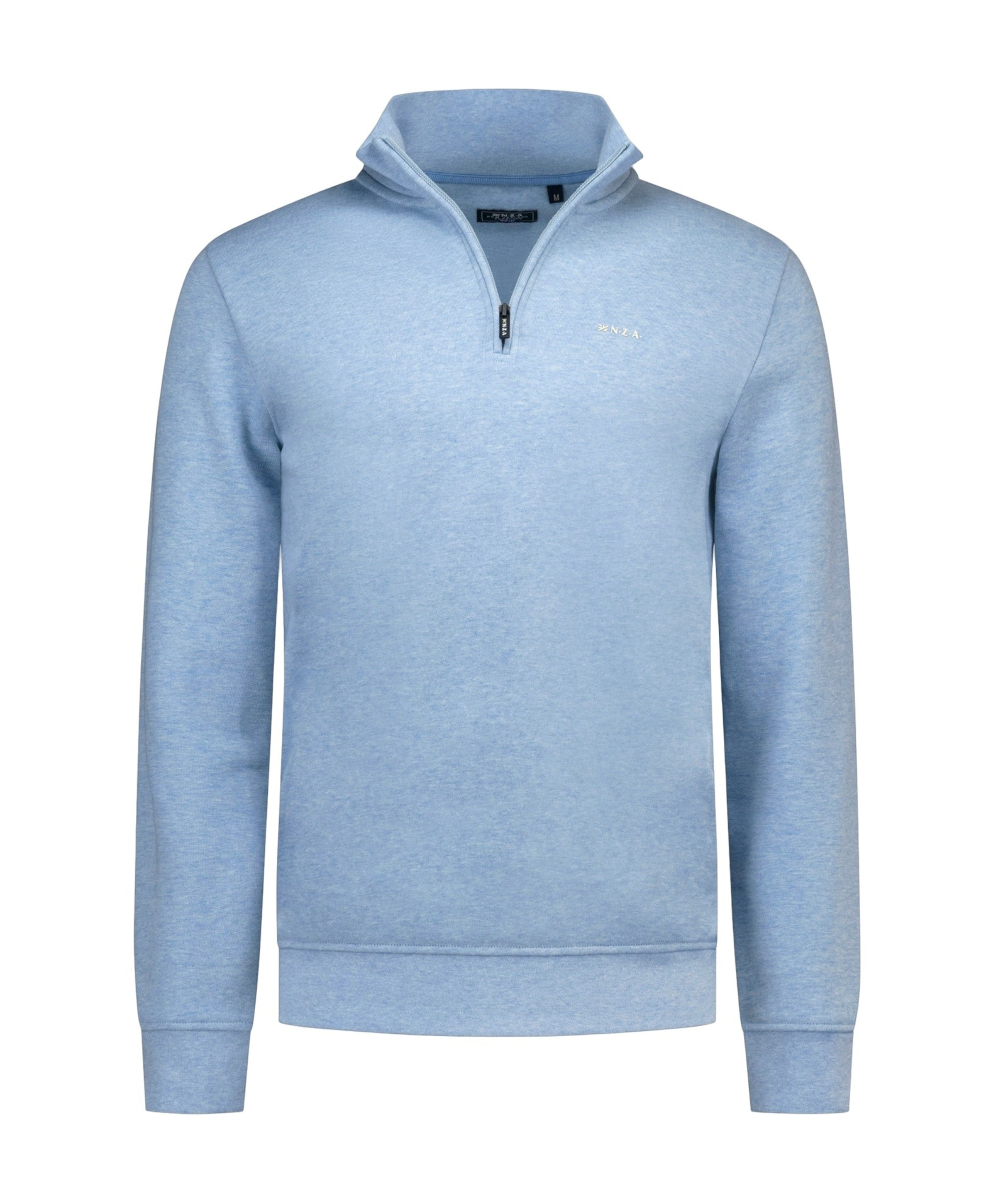 Heren trui met rits blauw
