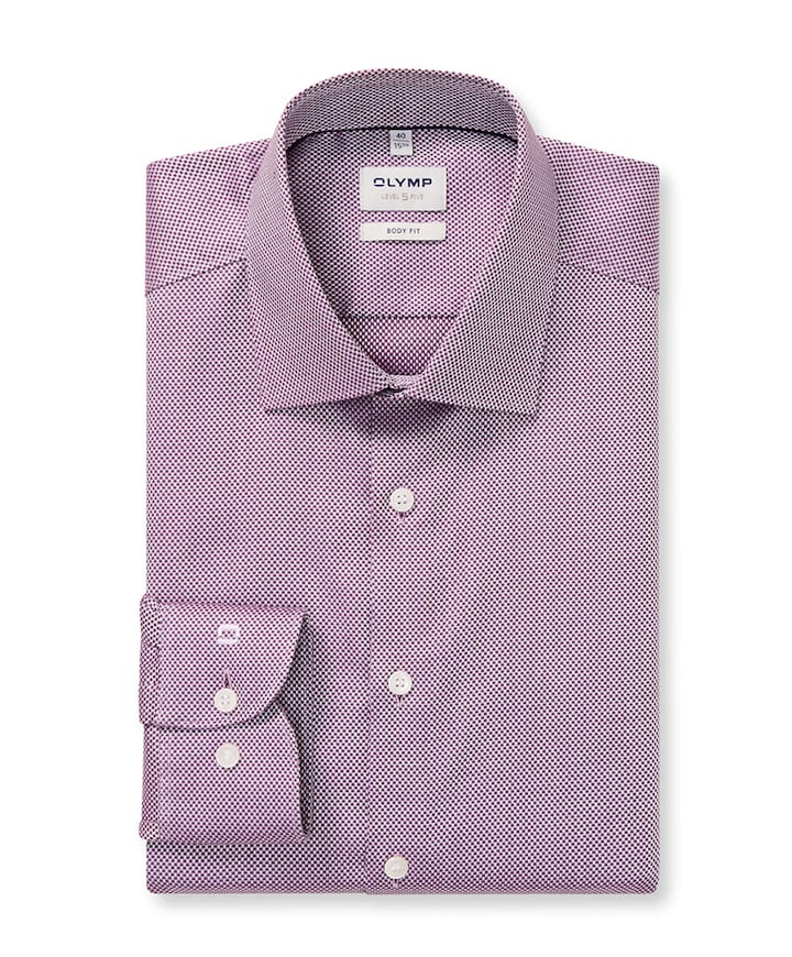 Heren overhemd lange mouw paars