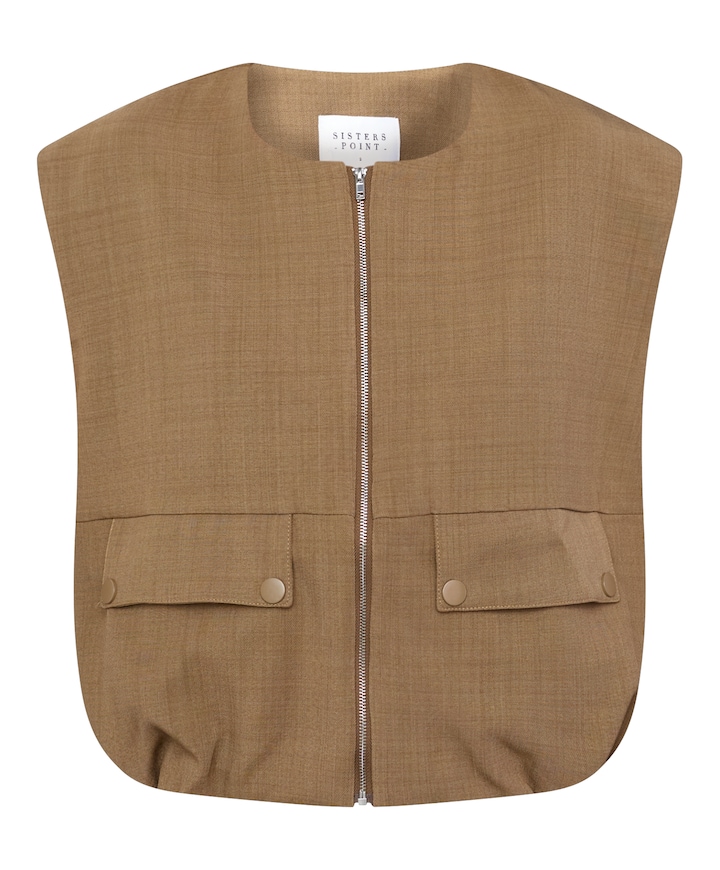 Dames gilet beige