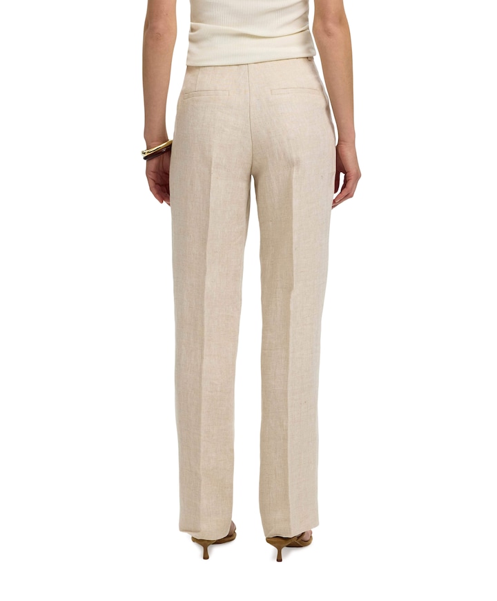 SLFWIDE IDA MW LINEN dames pantalon ecru