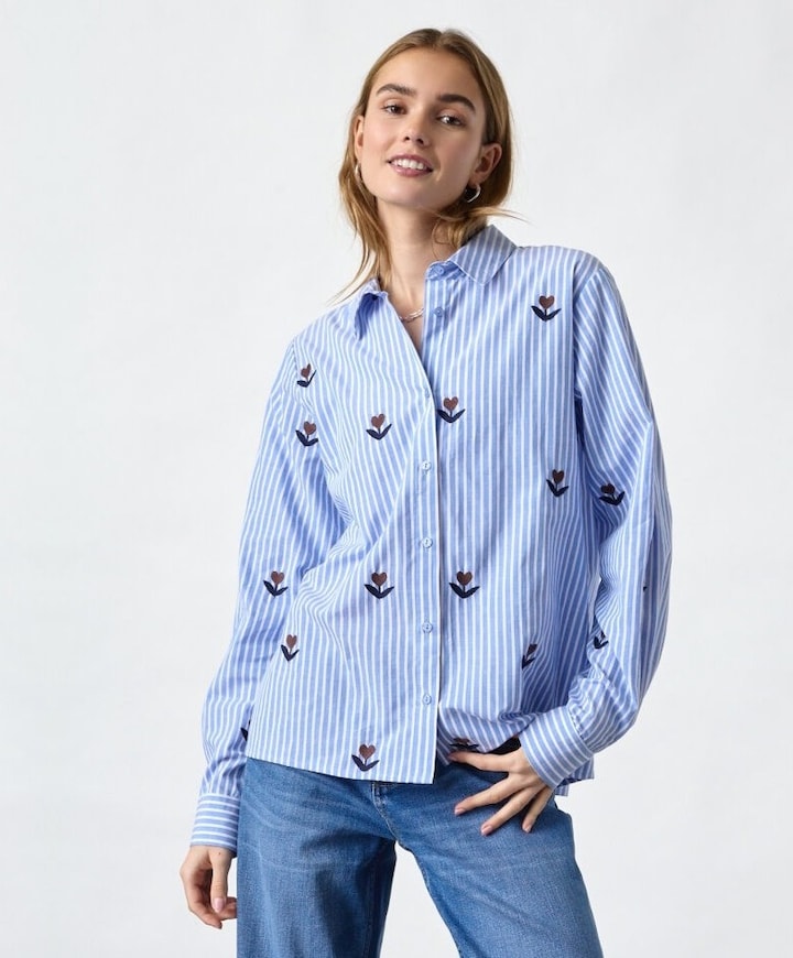 Dames blouse blauw