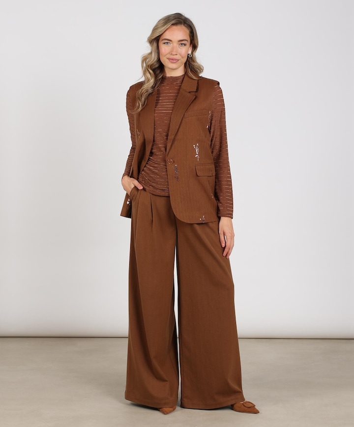 Dames gilet bruin
