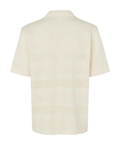 Heren overhemd korte mouw ecru