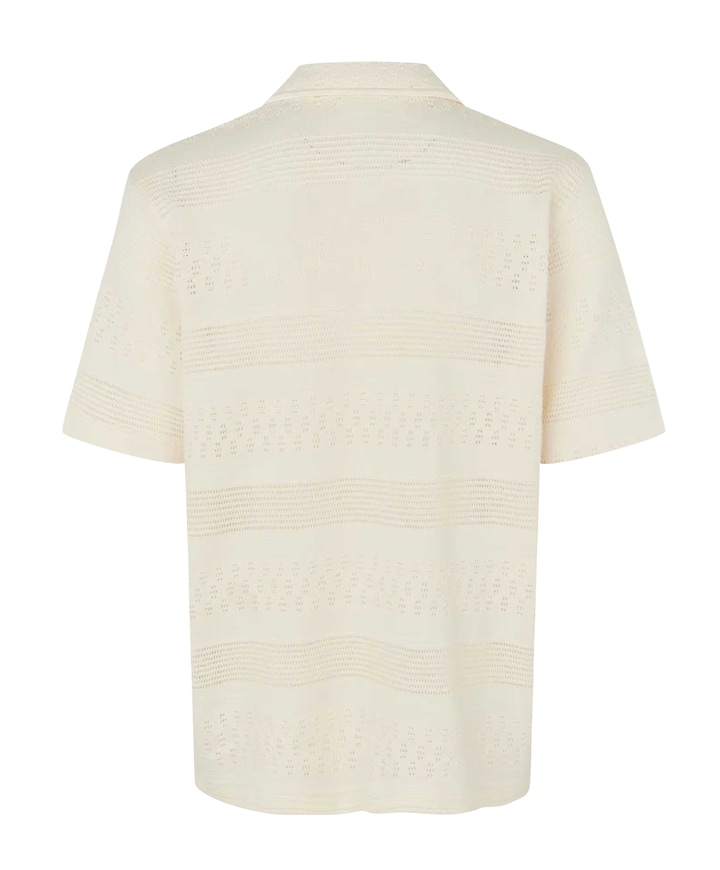 Heren overhemd korte mouw ecru