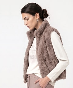 Dames gilet beige