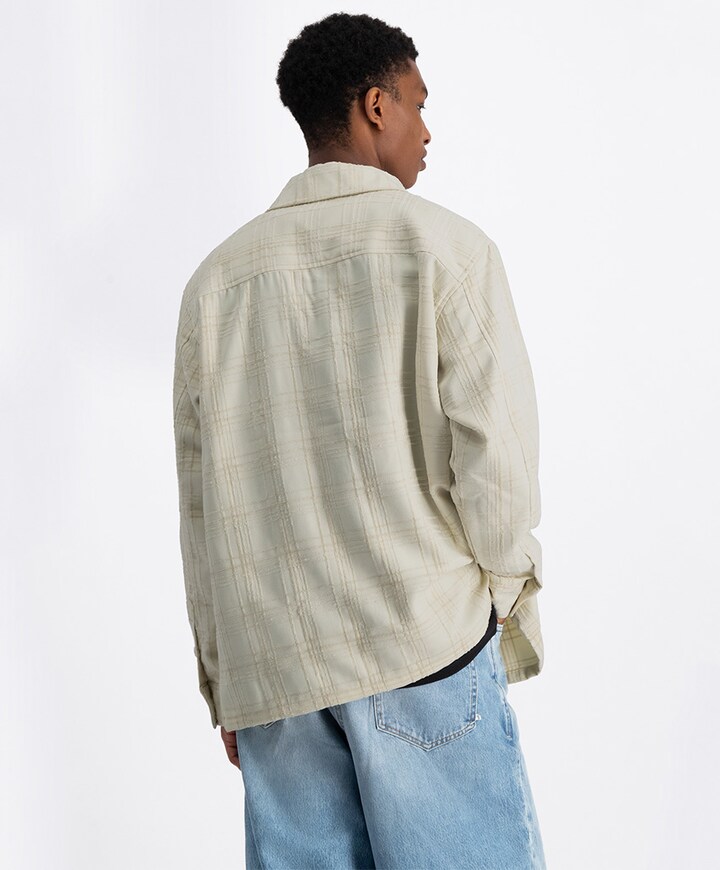 Heren overhemd lange mouw ecru