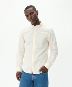 Heren overhemd lange mouw geel