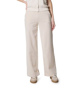 Strepen wid leg dames broek beige