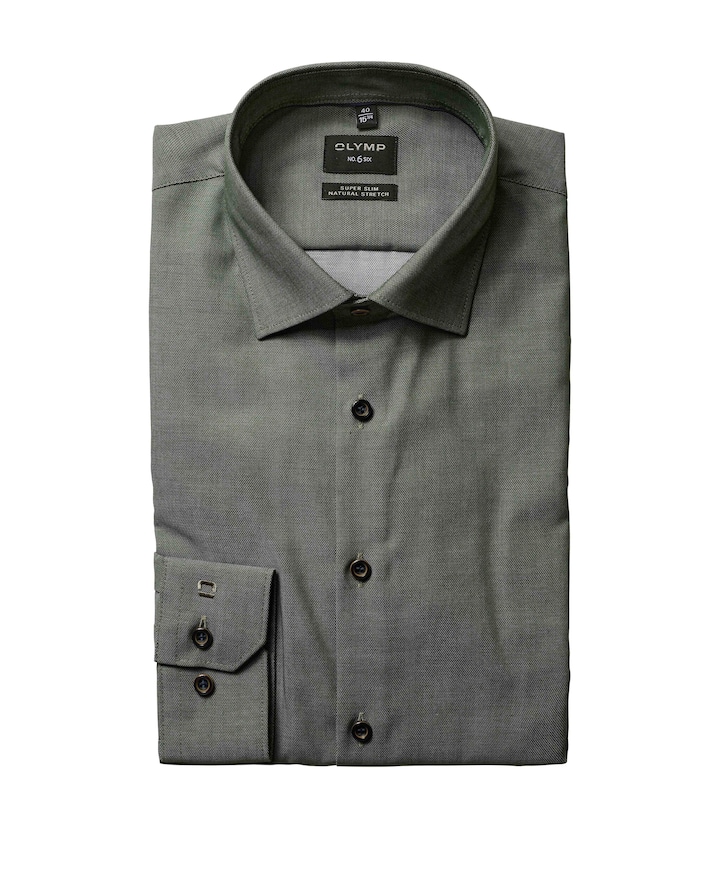 Heren overhemd extra lange mouw groen