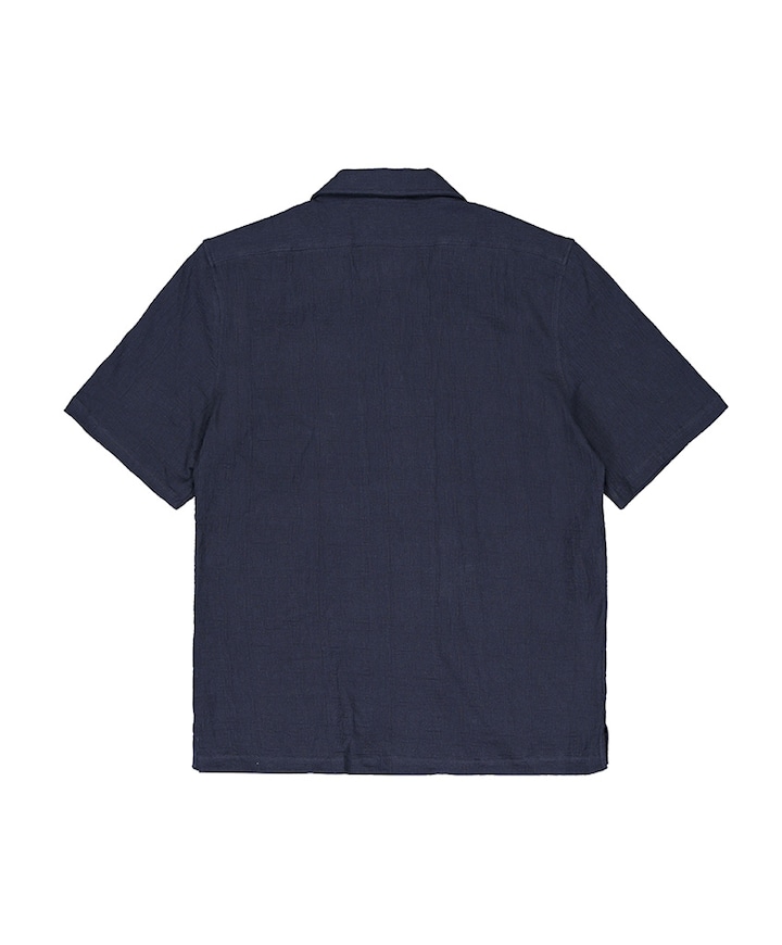Heren overhemd korte mouw blauw
