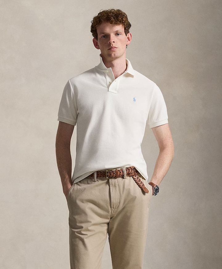 Heren polo ecru