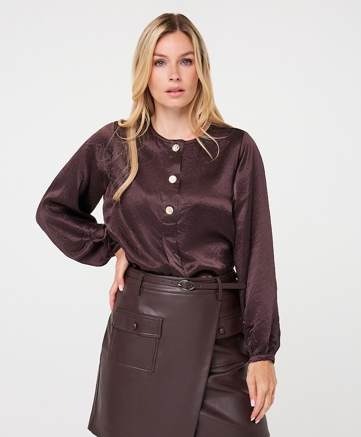 Dames blouse bruin