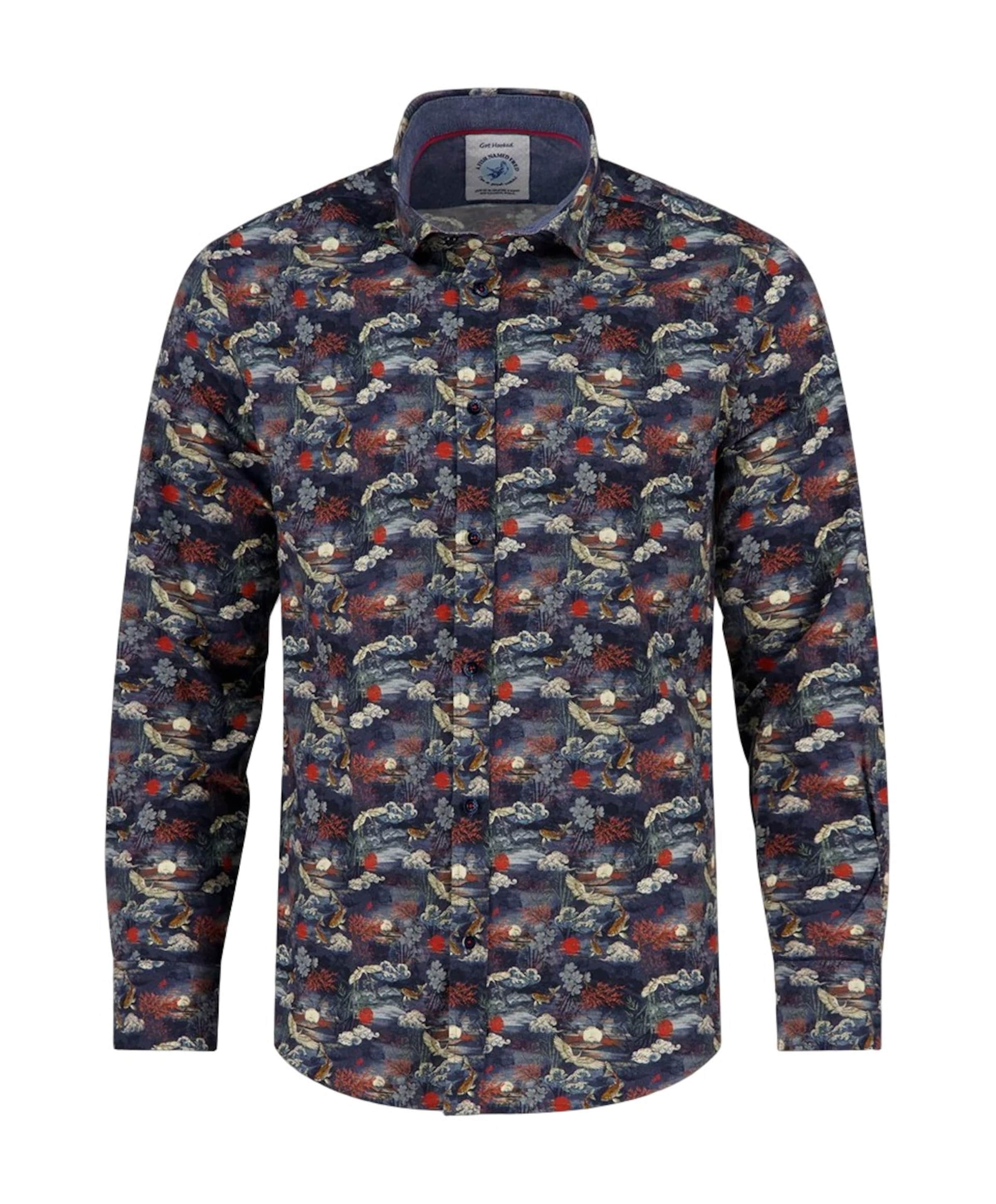Heren overhemd lange mouw blauw